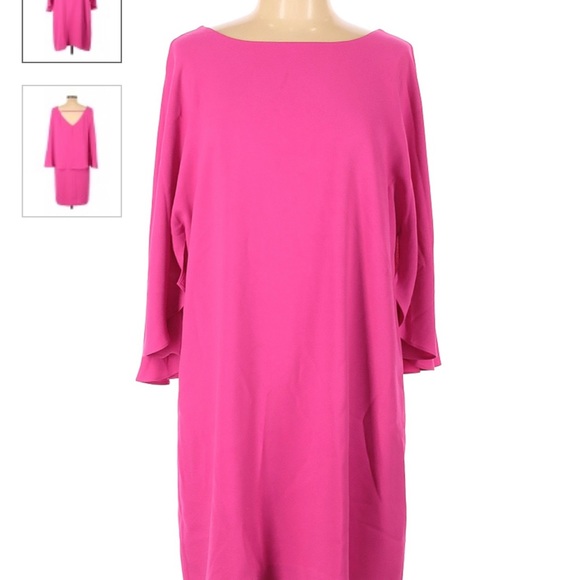 Gianni Bini HOT PINK cape style dress Medium - Picture 6 of 9